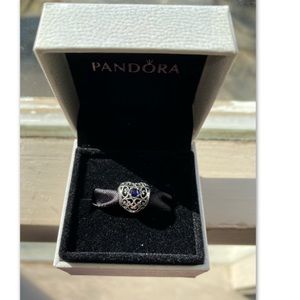 Sapphire birthstone heart charm